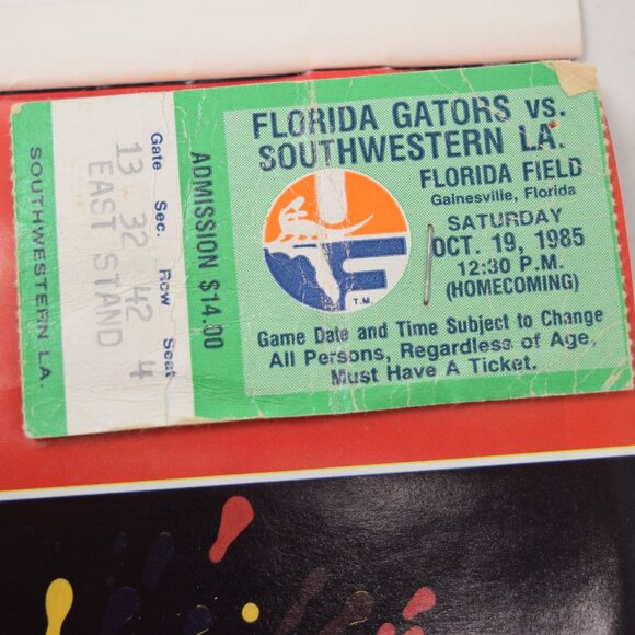 Lot UF University of Florida Gator Growl 1985 Program Homecoming Game Tickets - Picture 4 of 16